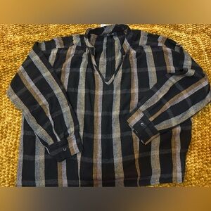 Madewell Charcoal and Light Gray Checkered Shirt